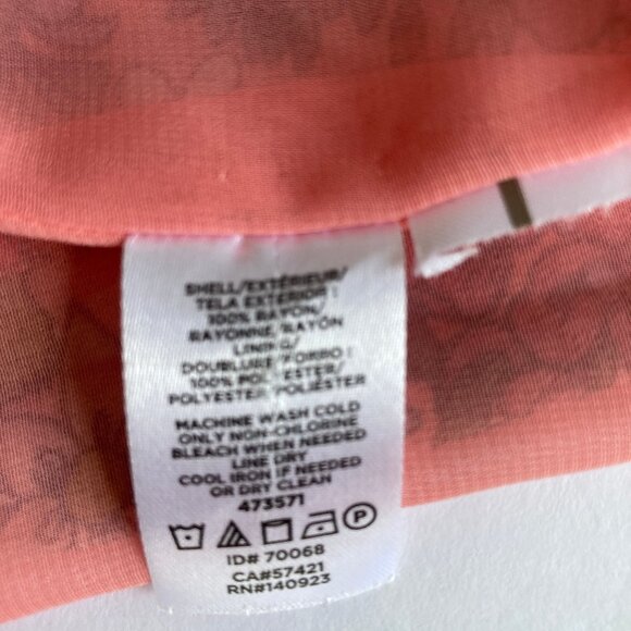 LOFT  Burgundy Coral Olive Green Floral Sleeveless V Neck Dress Small Petite - Picture 3 of 9